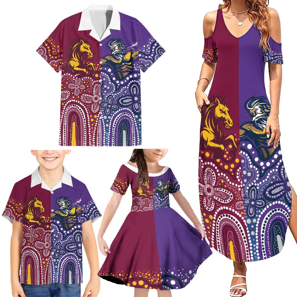 Broncos Vs Storm Rugby NRL Custom Indigenous Family Matching Summer Maxi Dress and Hawaiian Shirt Fight To The Last - Vibe Hoodie