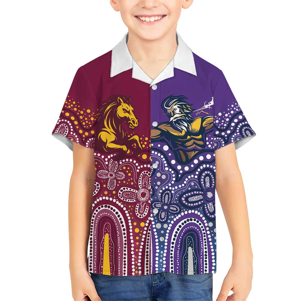 Broncos Vs Storm Rugby NRL Custom Indigenous Family Matching Summer Maxi Dress and Hawaiian Shirt Fight To The Last - Vibe Hoodie