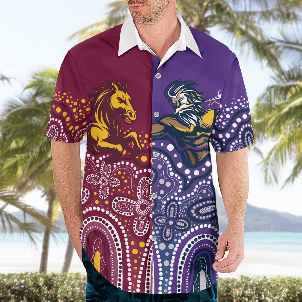 Broncos Vs Storm Rugby NRL Custom Indigenous Hawaiian Shirt Fight To The Last - Vibe Hoodie