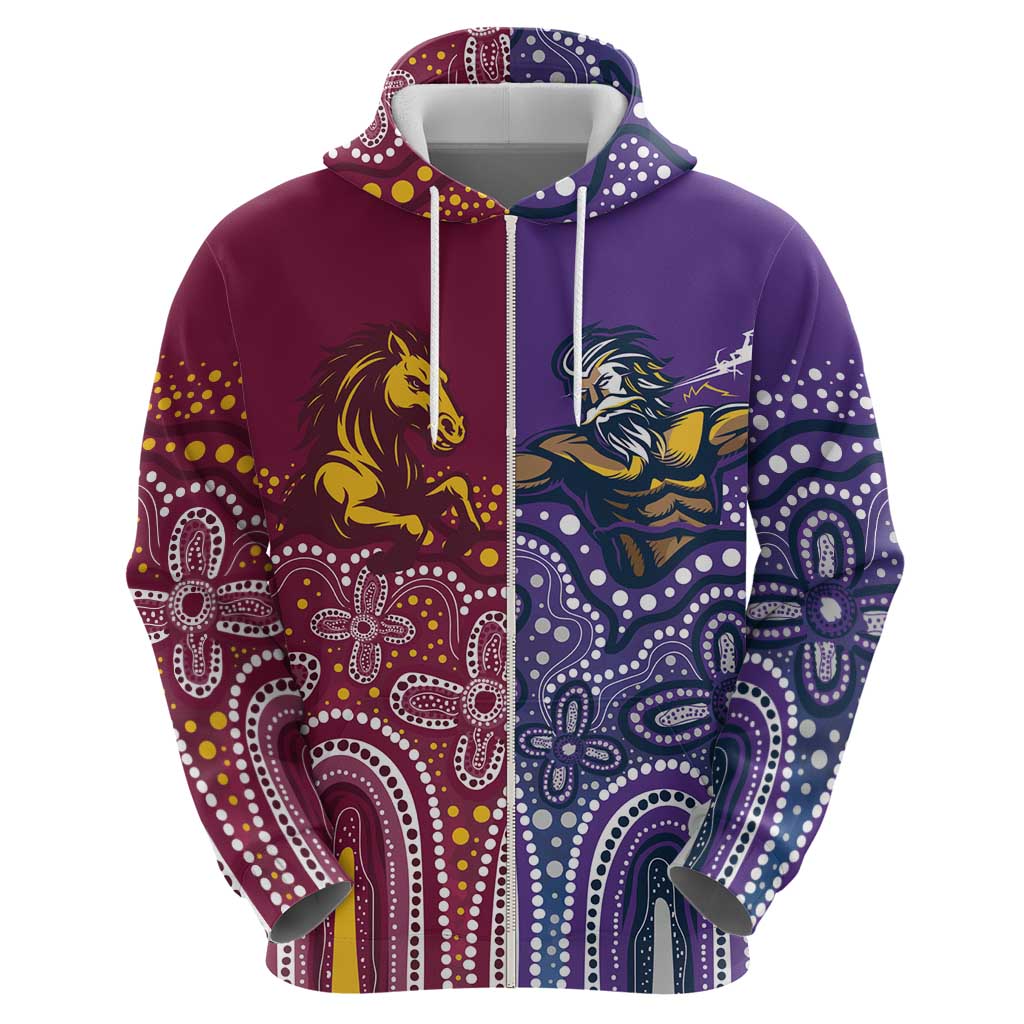 Broncos Vs Storm Rugby NRL Custom Indigenous Hoodie Fight To The Last - Vibe Hoodie