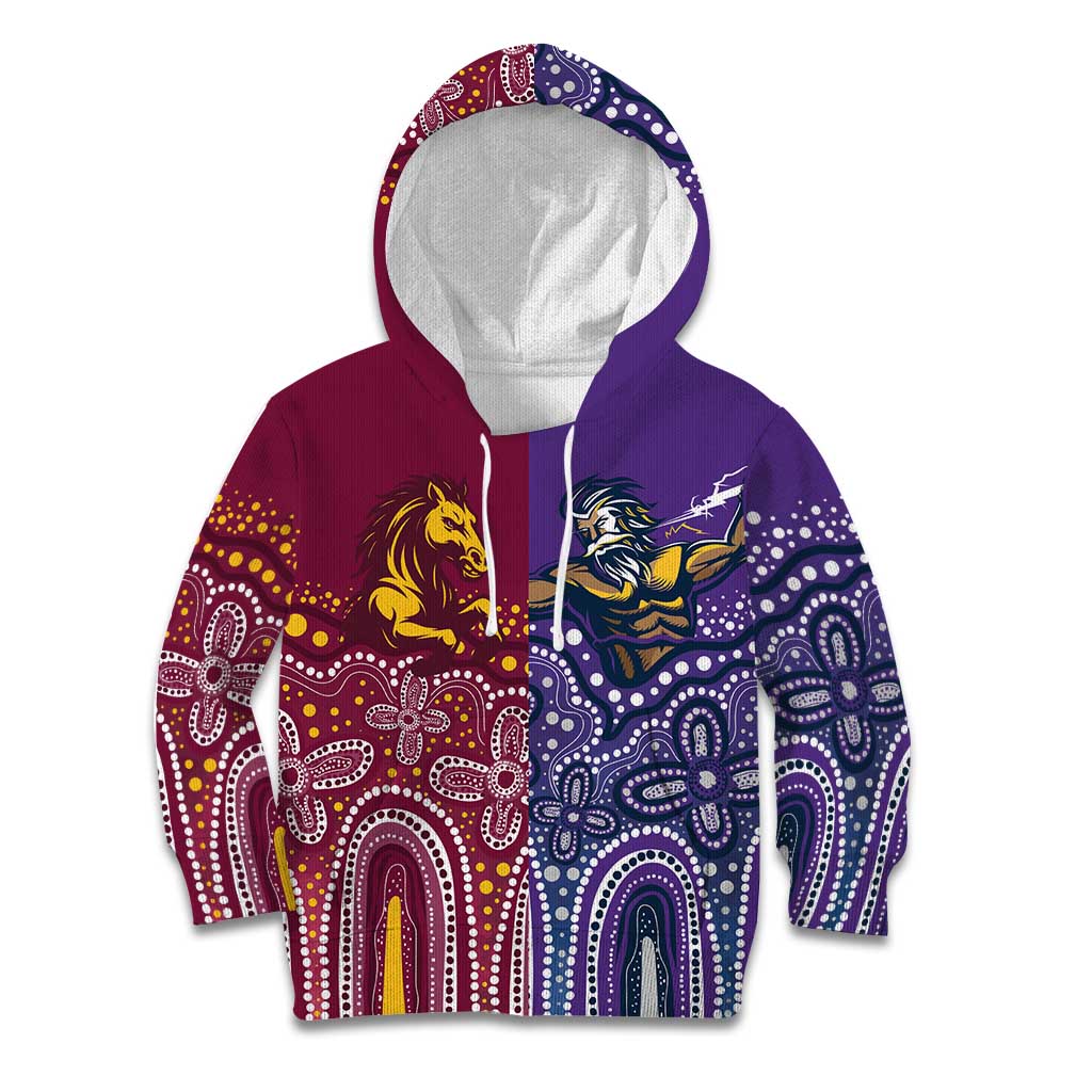 Broncos Vs Storm Rugby NRL Custom Indigenous Kid Hoodie Fight To The Last - Vibe Hoodie
