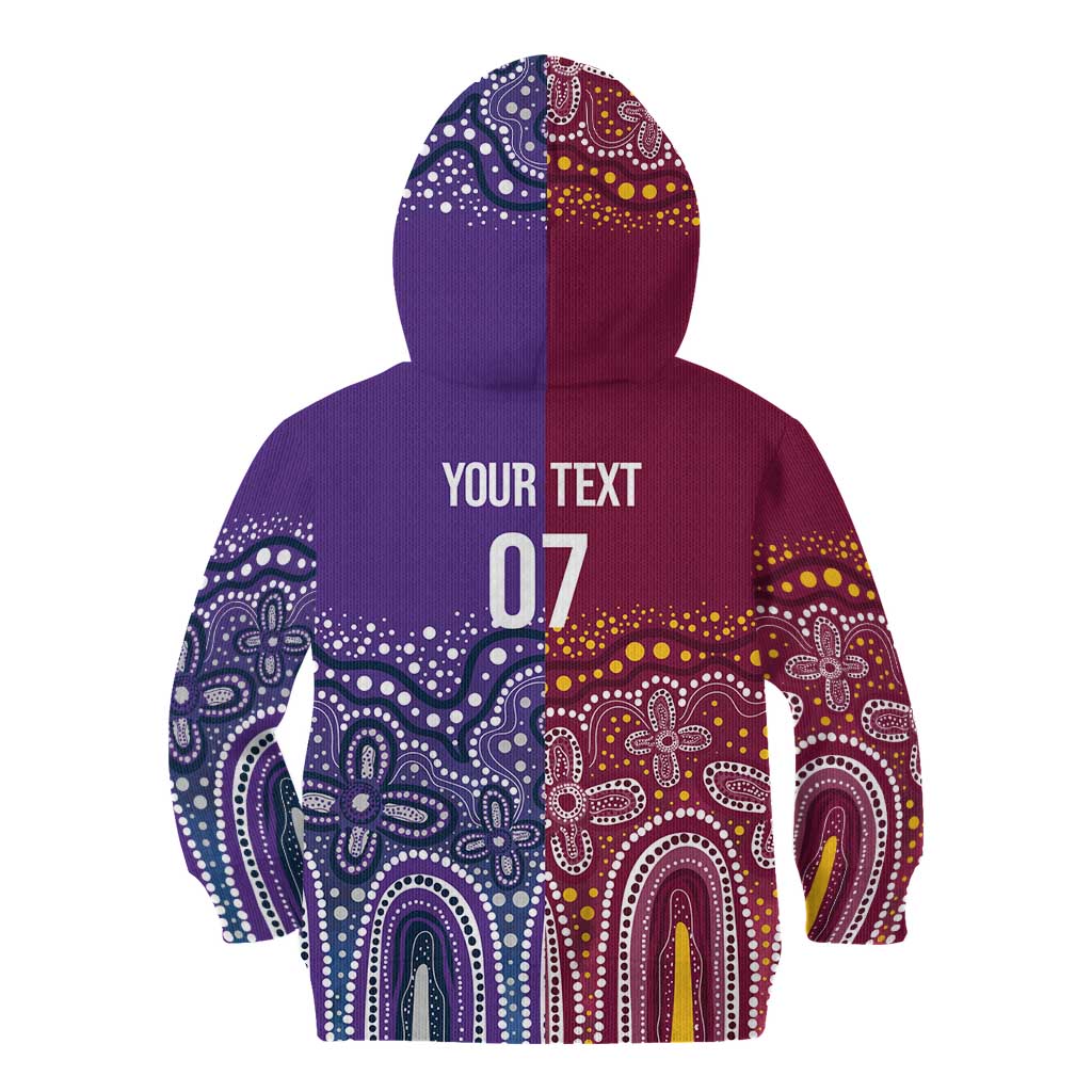Broncos Vs Storm Rugby NRL Custom Indigenous Kid Hoodie Fight To The Last - Vibe Hoodie