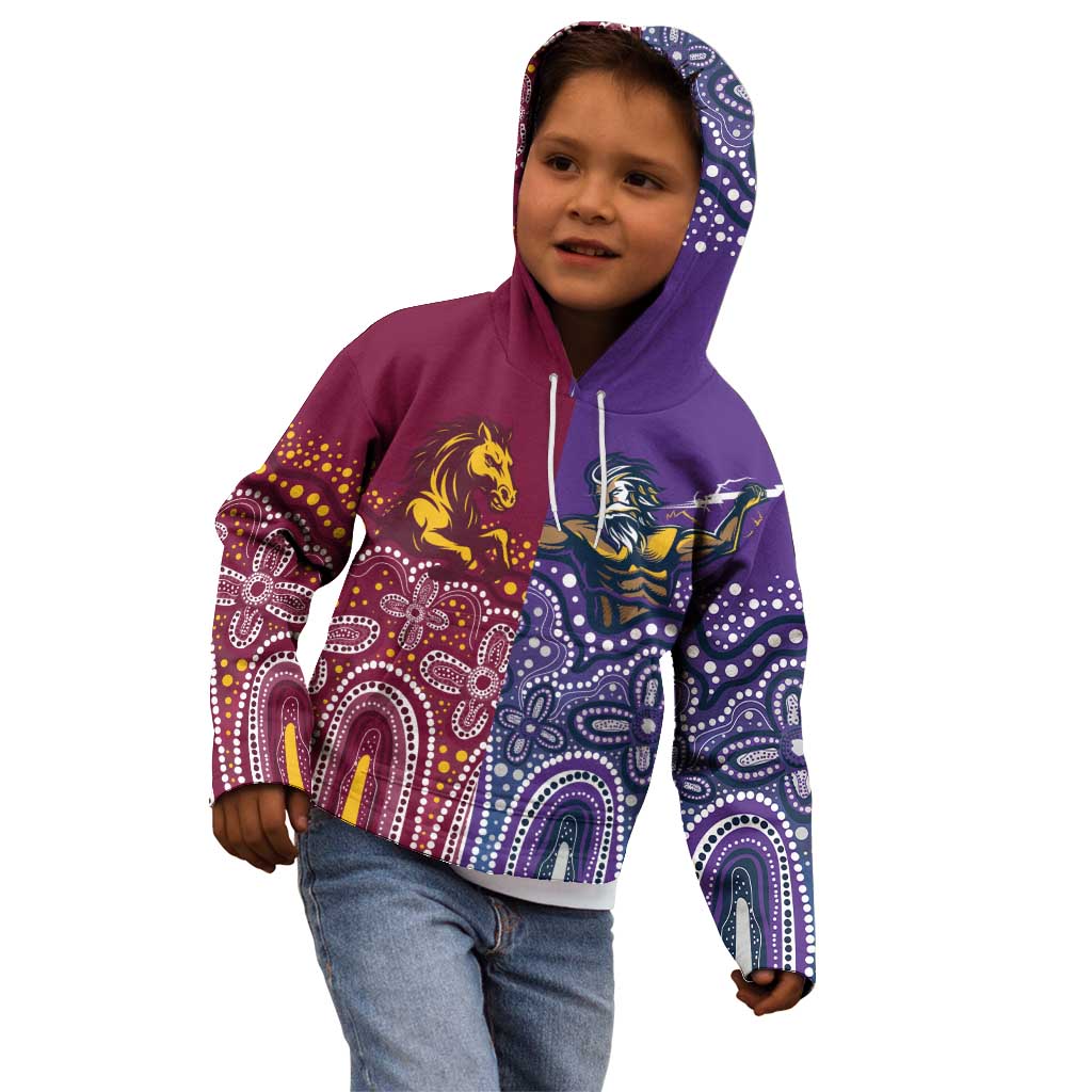 Broncos Vs Storm Rugby NRL Custom Indigenous Kid Hoodie Fight To The Last - Vibe Hoodie