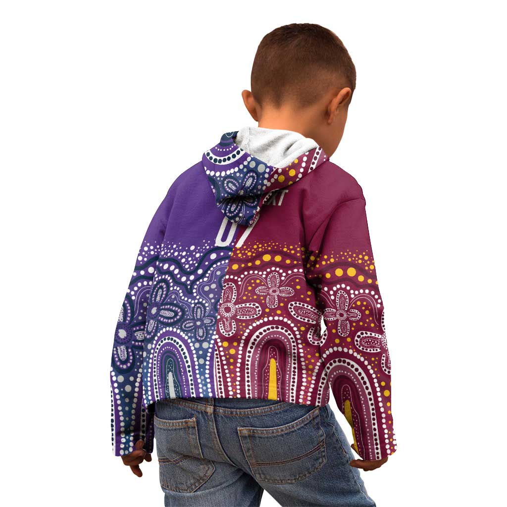 Broncos Vs Storm Rugby NRL Custom Indigenous Kid Hoodie Fight To The Last - Vibe Hoodie