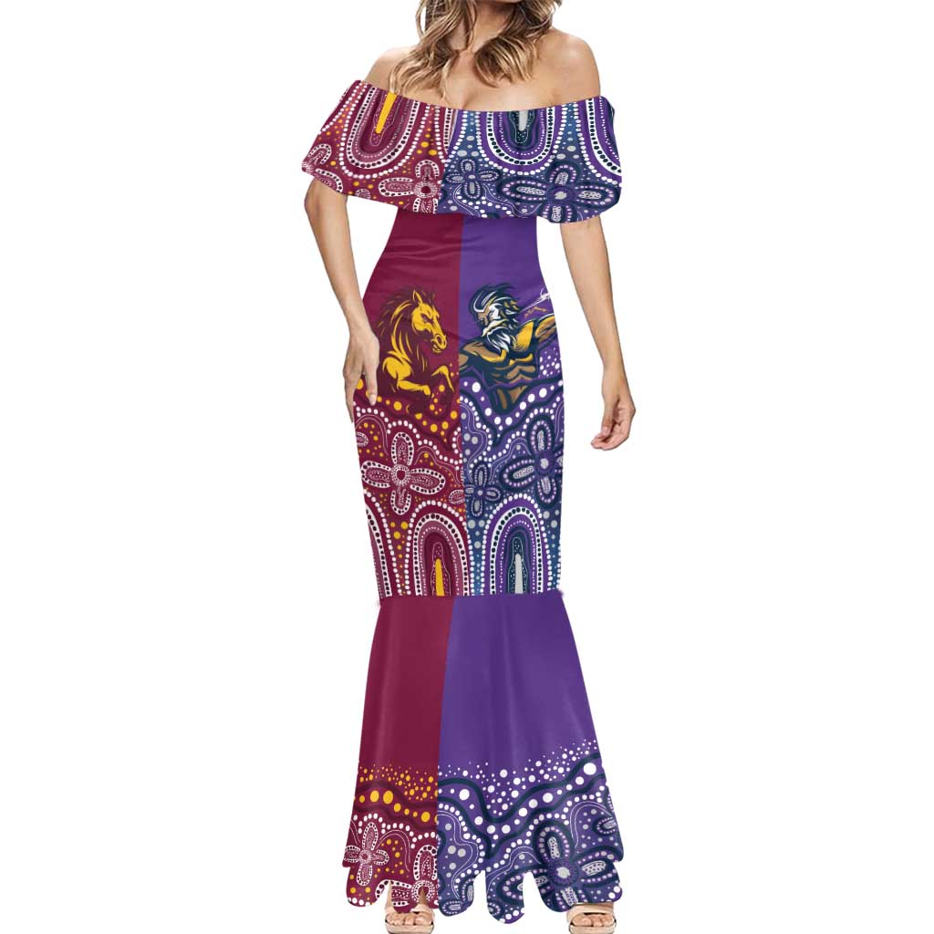 Broncos Vs Storm Rugby NRL Custom Indigenous Mermaid Dress Fight To The Last - Vibe Hoodie