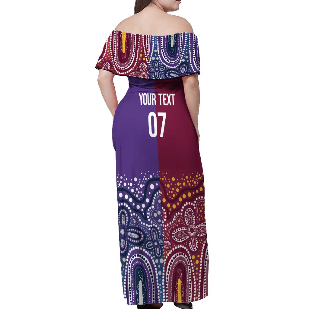 Broncos Vs Storm Rugby NRL Custom Indigenous Off Shoulder Maxi Dress Fight To The Last - Vibe Hoodie