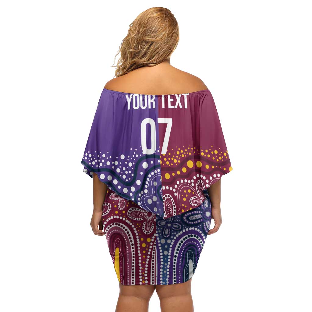 Broncos Vs Storm Rugby NRL Custom Indigenous Off Shoulder Short Dress Fight To The Last - Vibe Hoodie