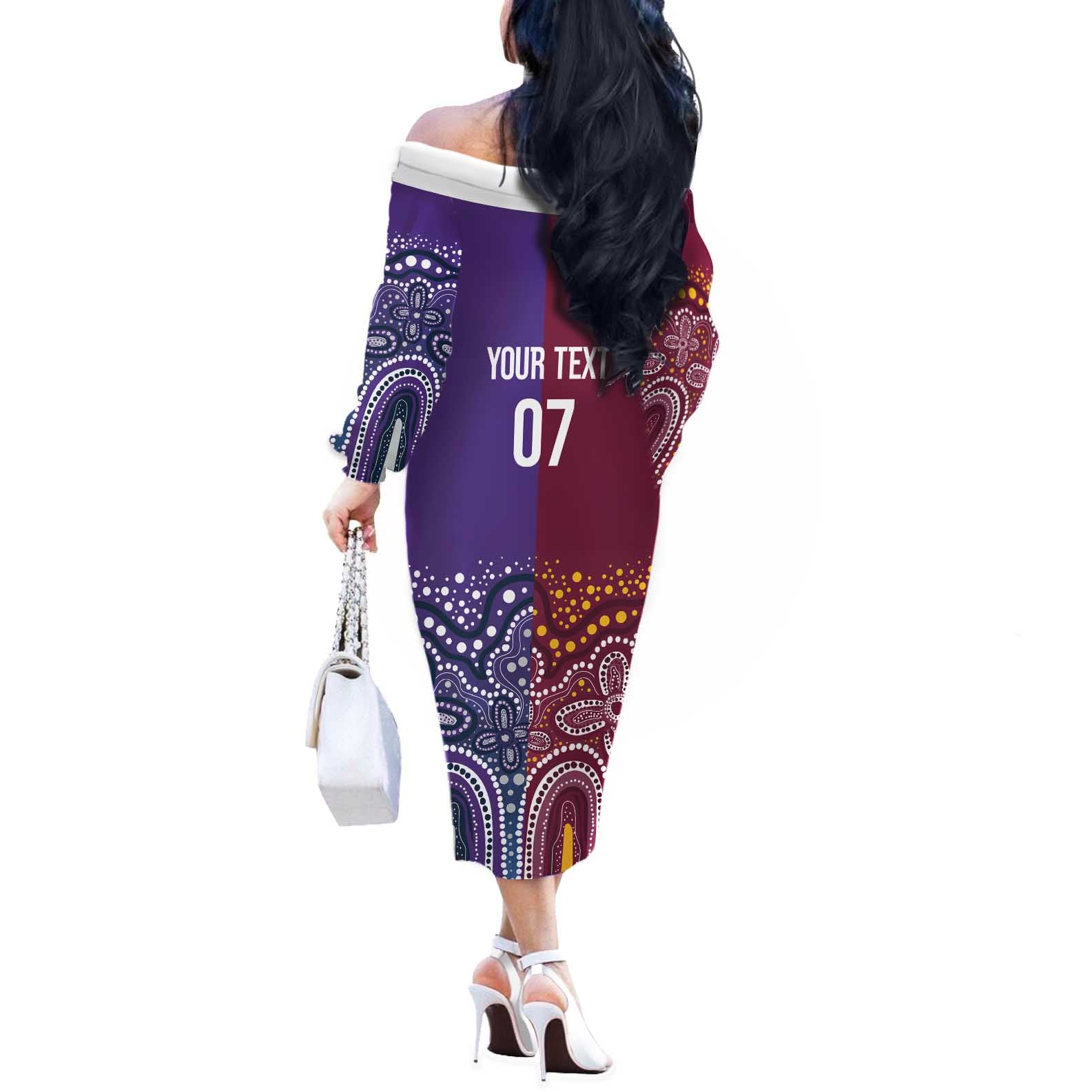 Broncos Vs Storm Rugby NRL Custom Indigenous Off The Shoulder Long Sleeve Dress Fight To The Last - Vibe Hoodie