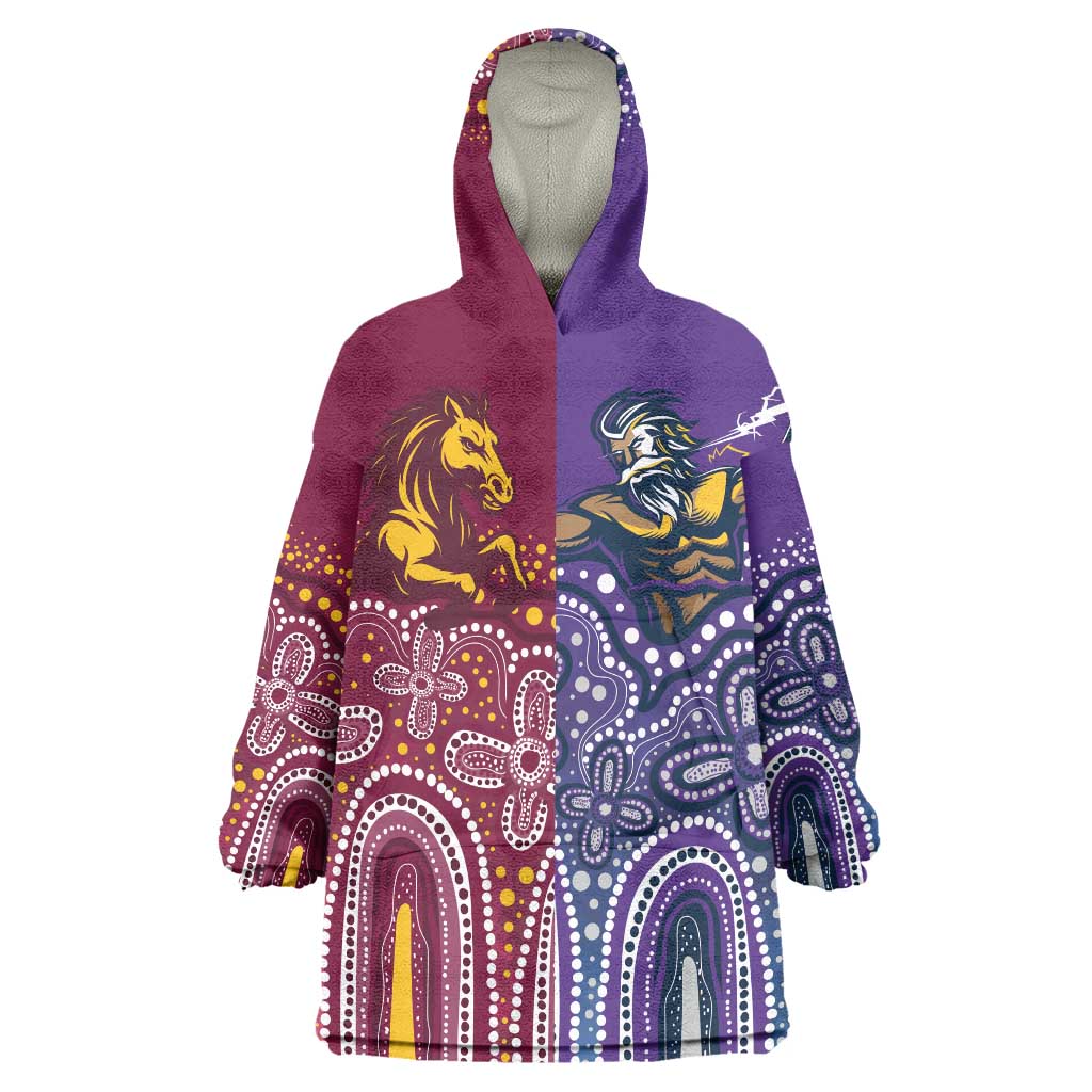 Broncos Vs Storm Rugby NRL Custom Indigenous Wearable Blanket Hoodie Fight To The Last - Vibe Hoodie