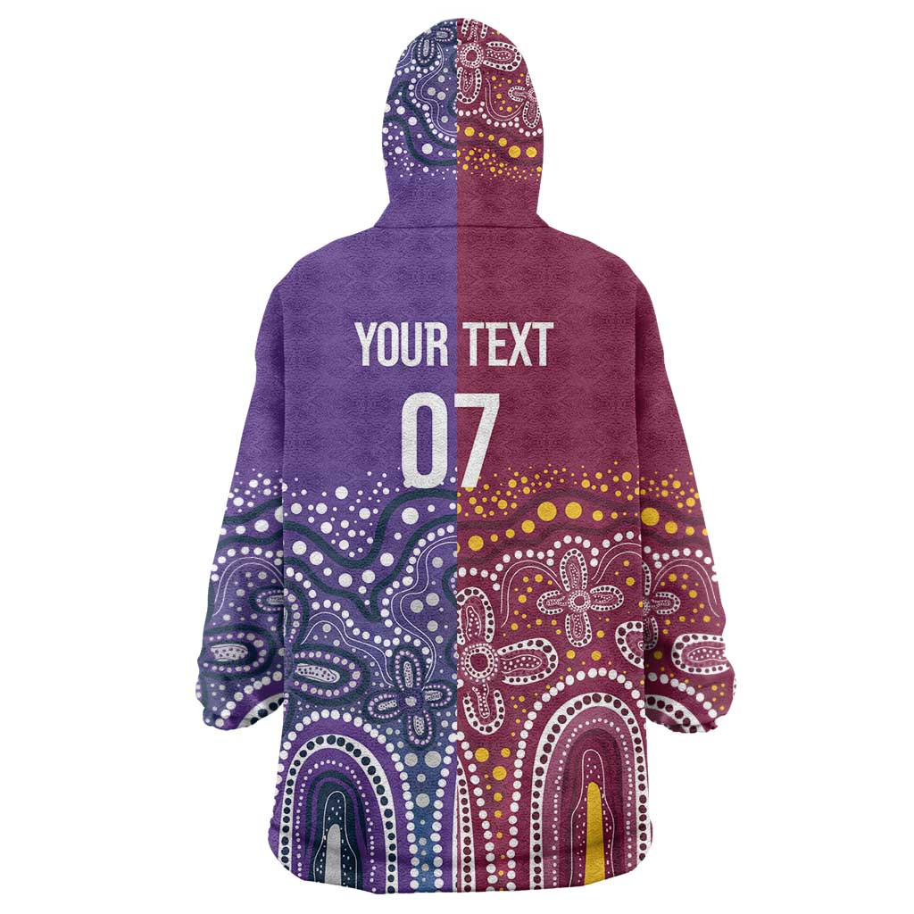 Broncos Vs Storm Rugby NRL Custom Indigenous Wearable Blanket Hoodie Fight To The Last - Vibe Hoodie