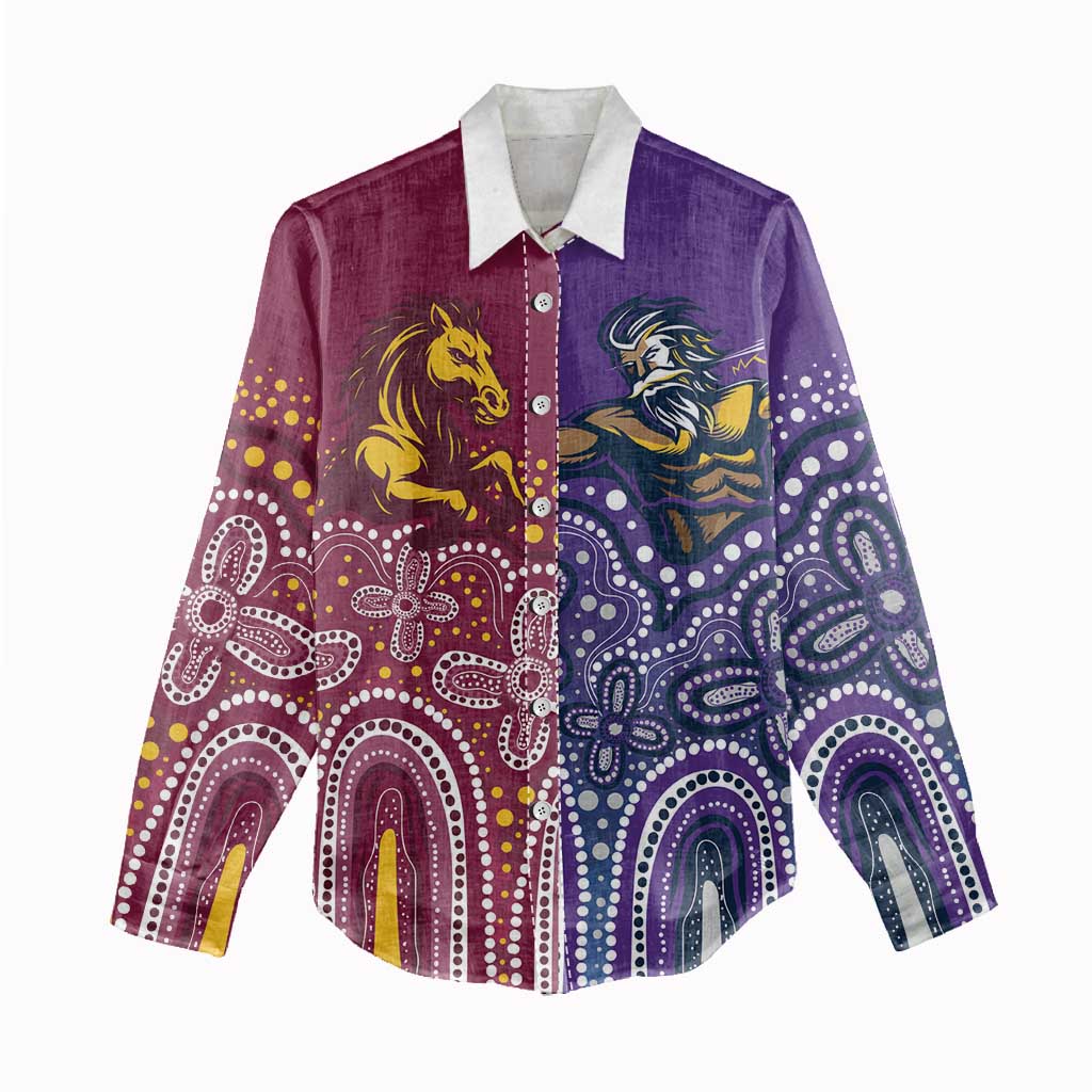 Broncos Vs Storm Rugby NRL Custom Indigenous Women Casual Shirt Fight To The Last - Vibe Hoodie