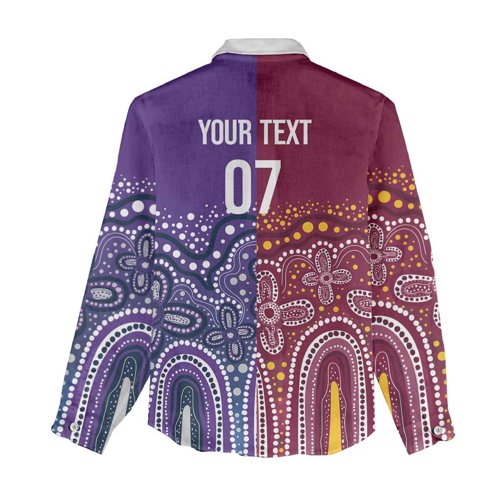 Broncos Vs Storm Rugby NRL Custom Indigenous Women Casual Shirt Fight To The Last - Vibe Hoodie