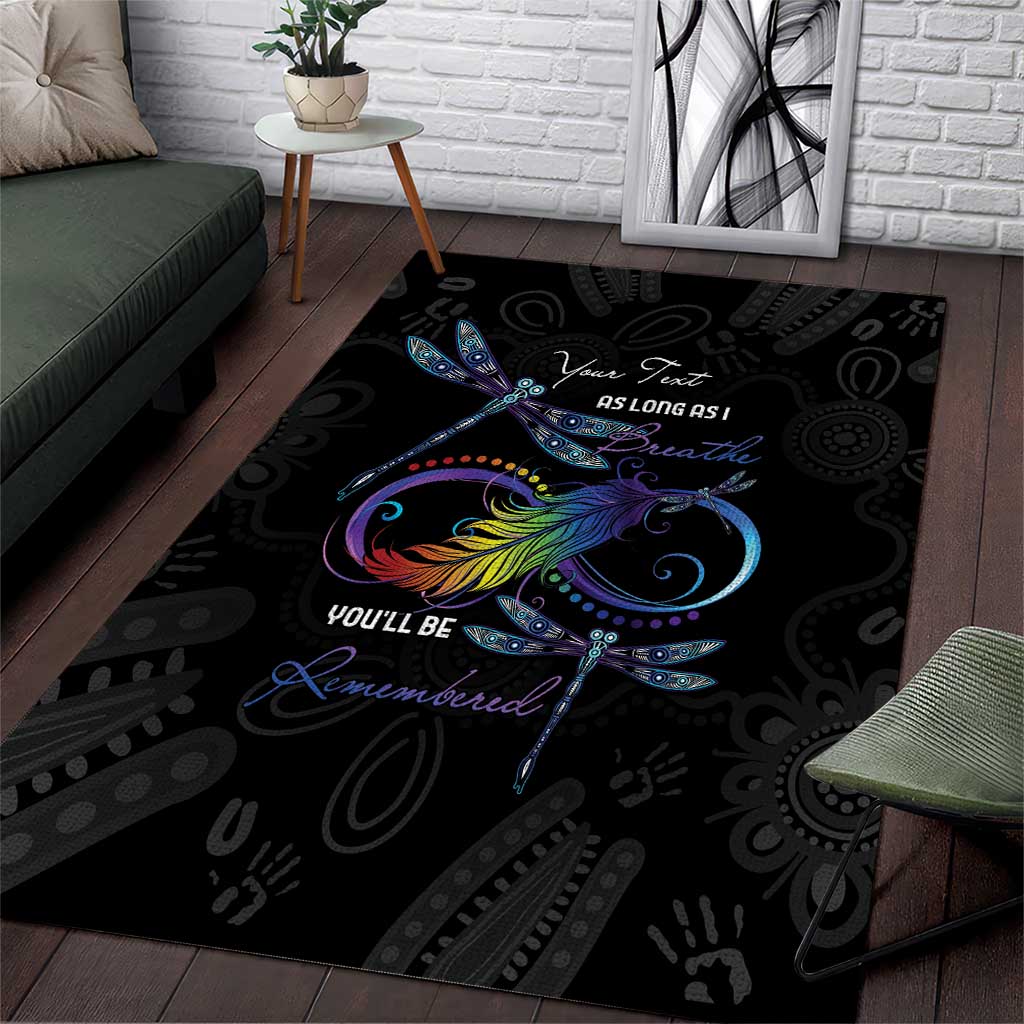 Personalised Australia Indigenous Memorial Area Rug As Long As I Breathe You'll Be Remembered - Vibe Hoodie Shop