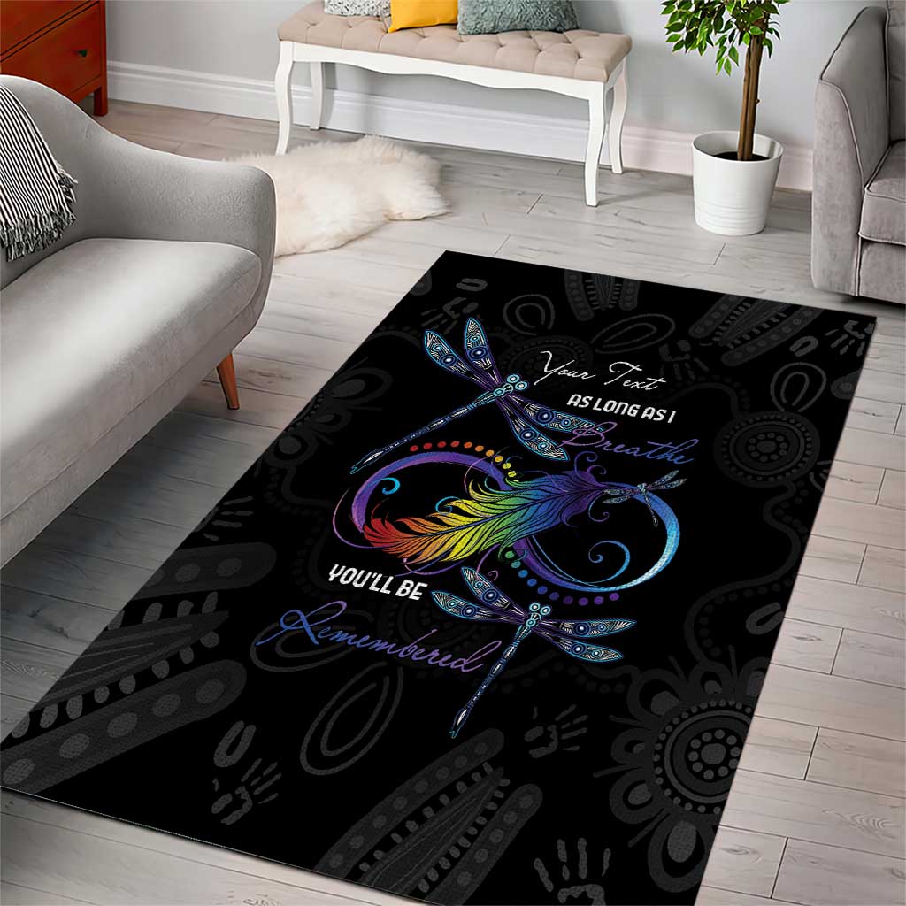 Personalised Australia Indigenous Memorial Area Rug As Long As I Breathe You'll Be Remembered - Vibe Hoodie Shop