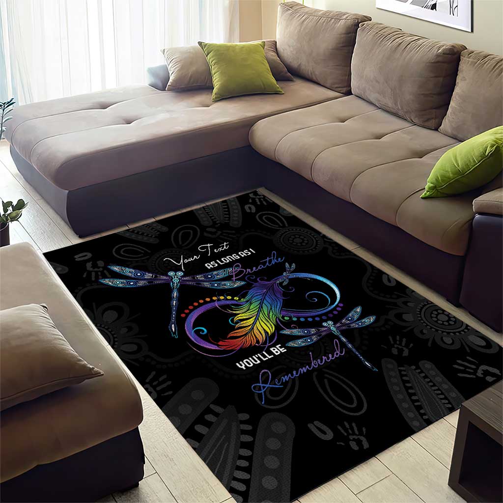 Personalised Australia Indigenous Memorial Area Rug As Long As I Breathe You'll Be Remembered - Vibe Hoodie Shop