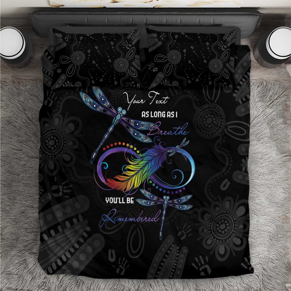Personalised Australia Indigenous Memorial Bedding Set As Long As I Breathe You'll Be Remembered - Vibe Hoodie Shop