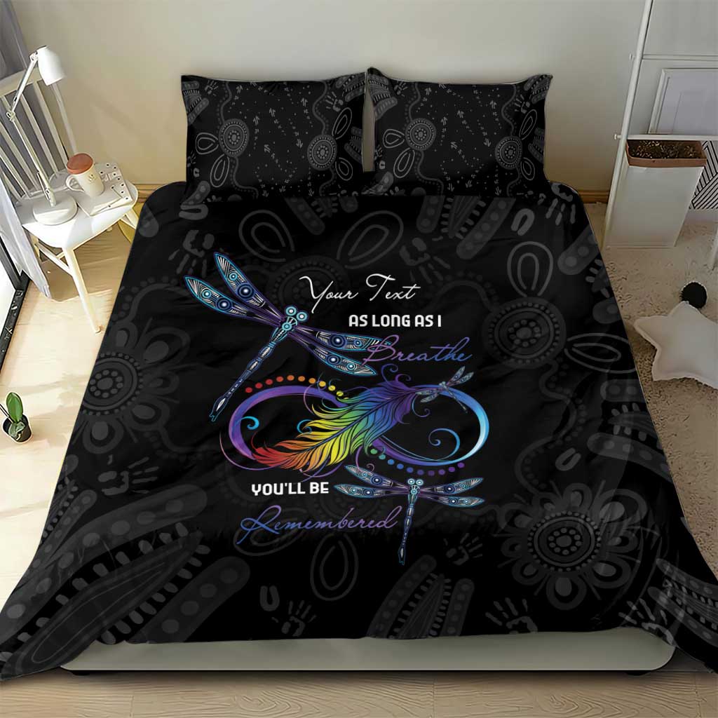 Personalised Australia Indigenous Memorial Bedding Set As Long As I Breathe You'll Be Remembered - Vibe Hoodie Shop