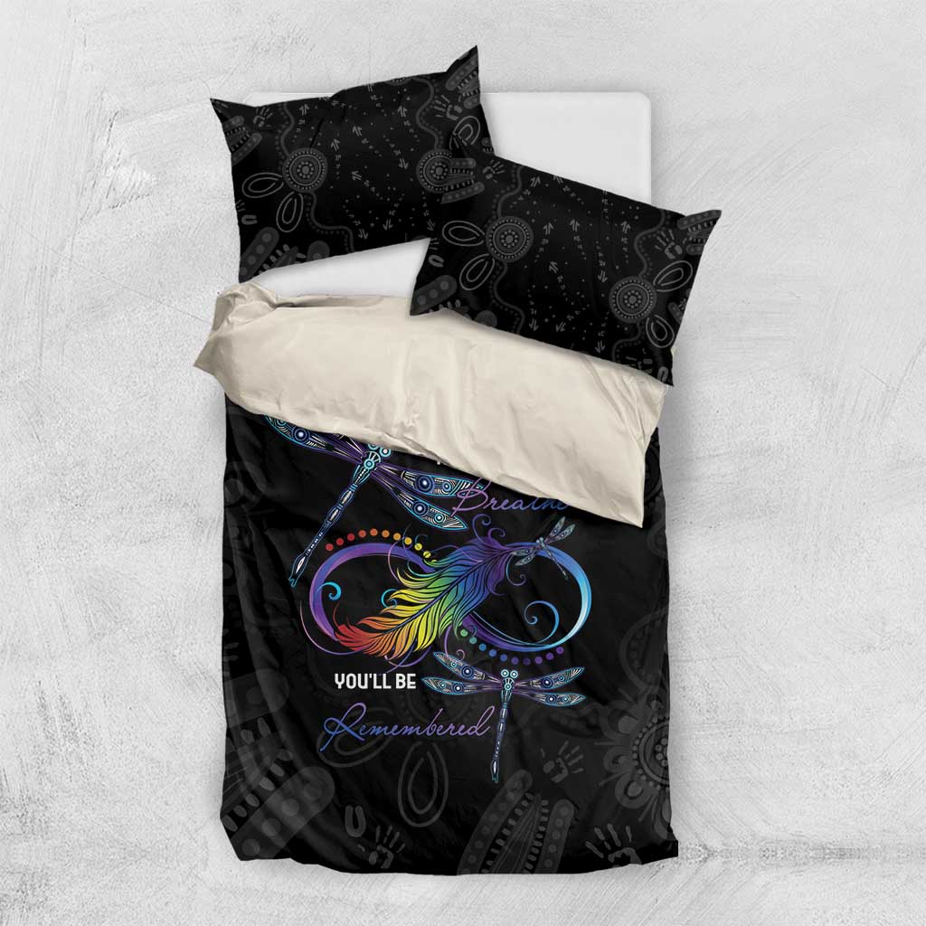 Personalised Australia Indigenous Memorial Bedding Set As Long As I Breathe You'll Be Remembered - Vibe Hoodie Shop