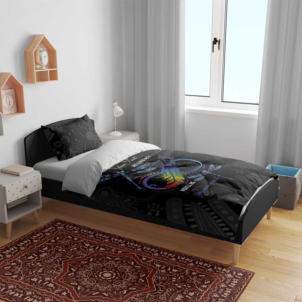 Personalised Australia Indigenous Memorial Bedding Set As Long As I Breathe You'll Be Remembered - Vibe Hoodie Shop