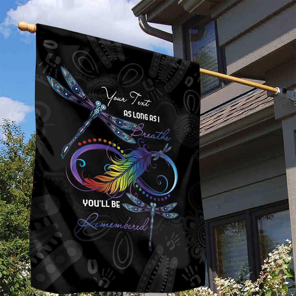 Personalised Australia Indigenous Memorial Garden Flag As Long As I Breathe You'll Be Remembered - Vibe Hoodie Shop