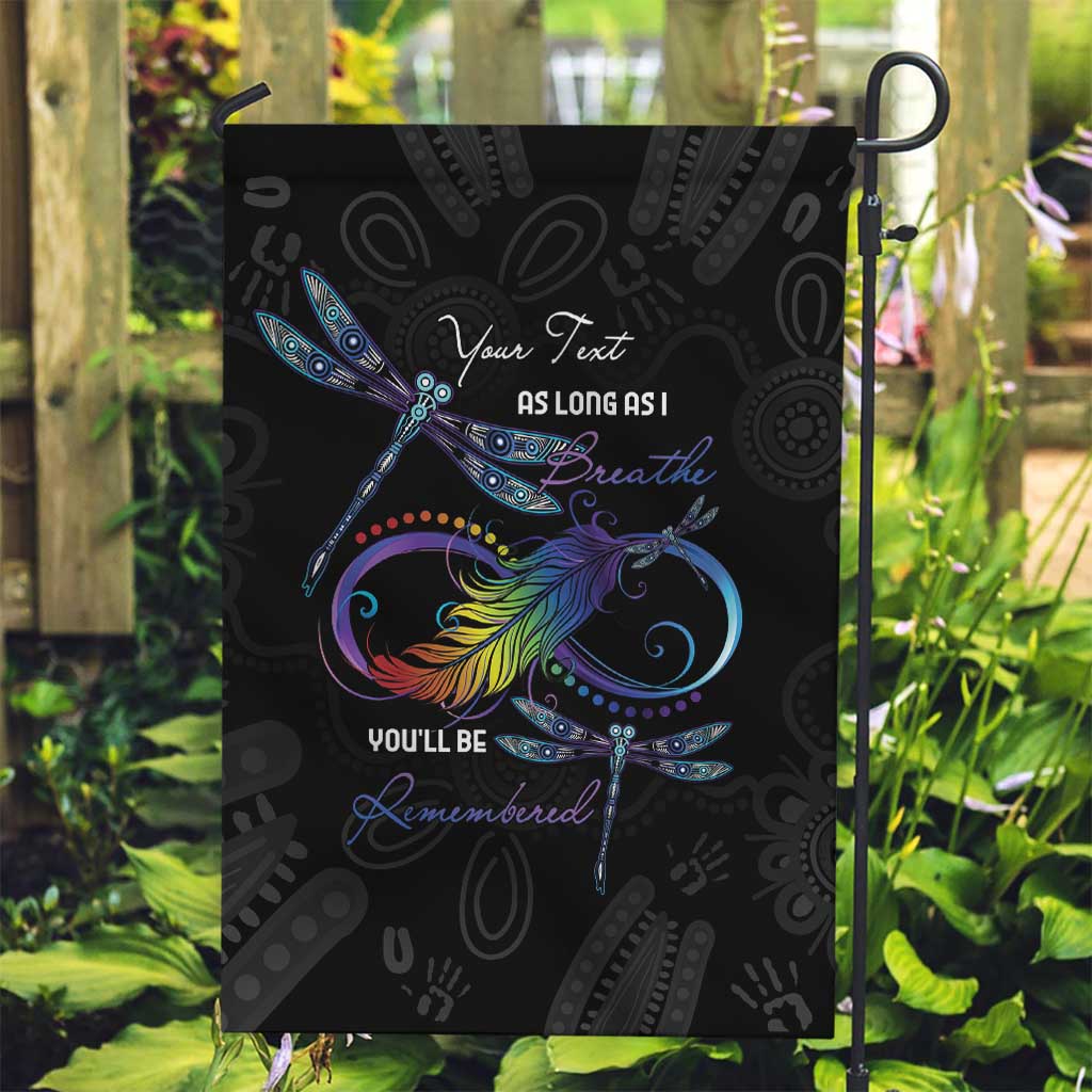 Personalised Australia Indigenous Memorial Garden Flag As Long As I Breathe You'll Be Remembered - Vibe Hoodie Shop