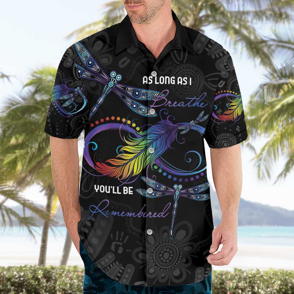 Personalised Australia Indigenous Memorial Hawaiian Shirt As Long As I Breathe You'll Be Remembered - Vibe Hoodie Shop