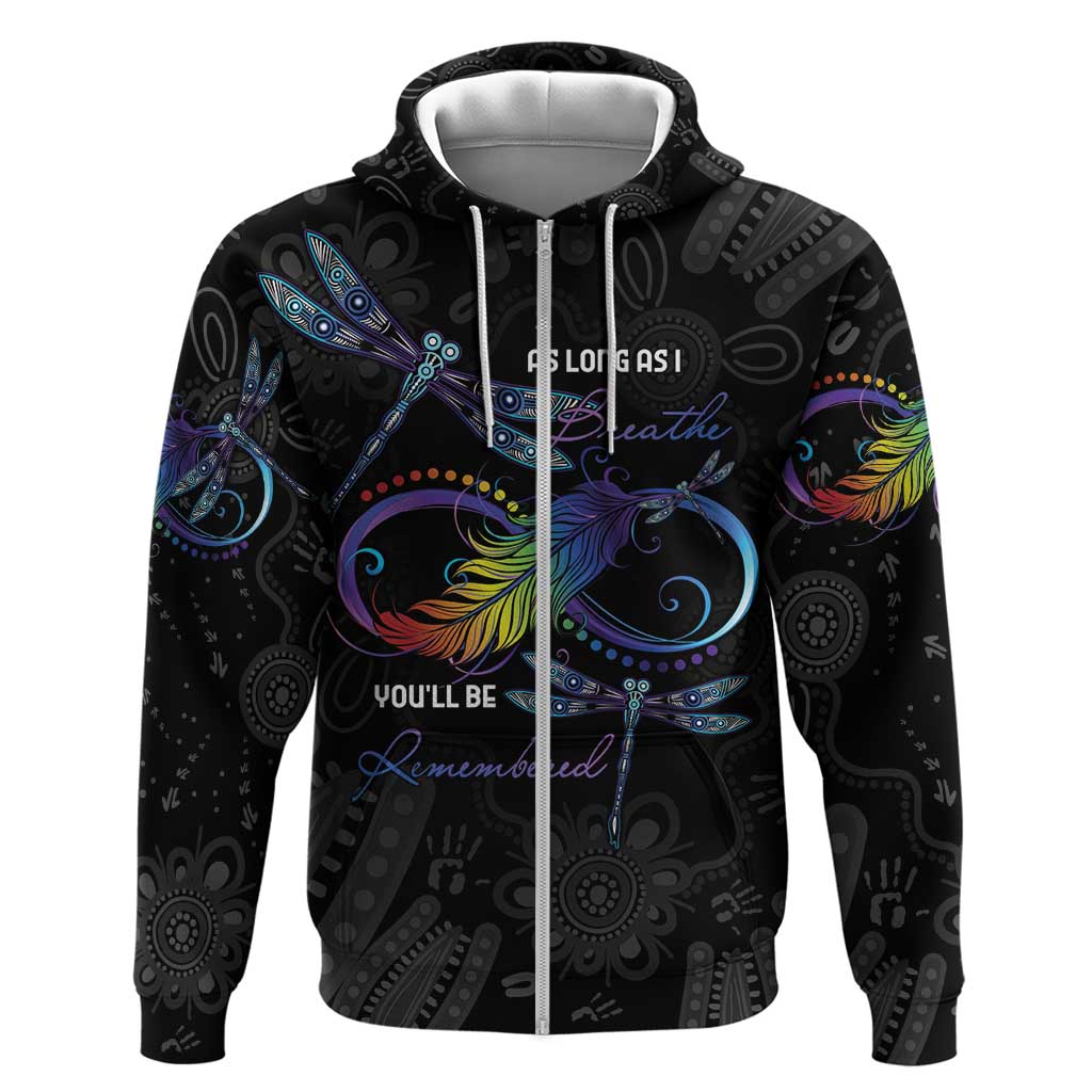 Personalised Australia Indigenous Memorial Hoodie As Long As I Breathe You'll Be Remembered LT7 - Vibe Hoodie Shop