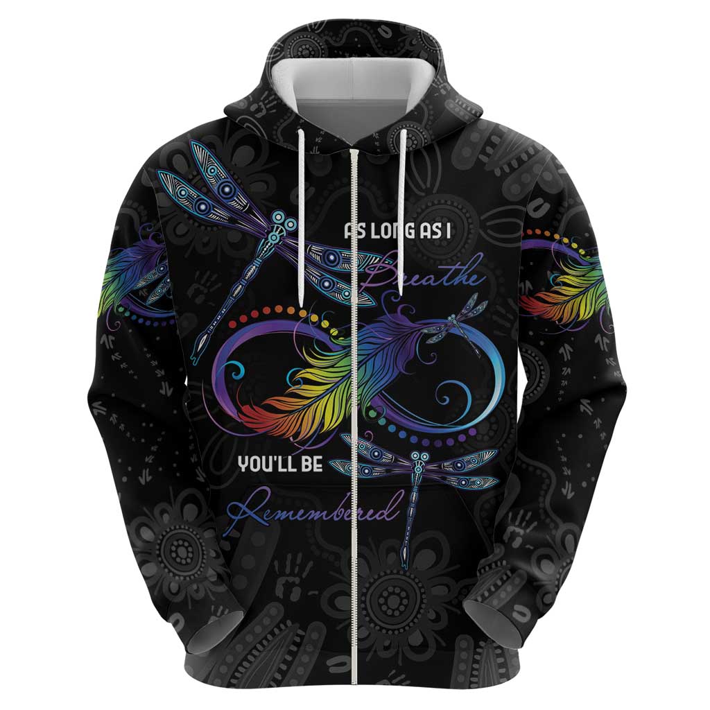 Personalised Australia Indigenous Memorial Hoodie As Long As I Breathe You'll Be Remembered LT7 - Vibe Hoodie Shop