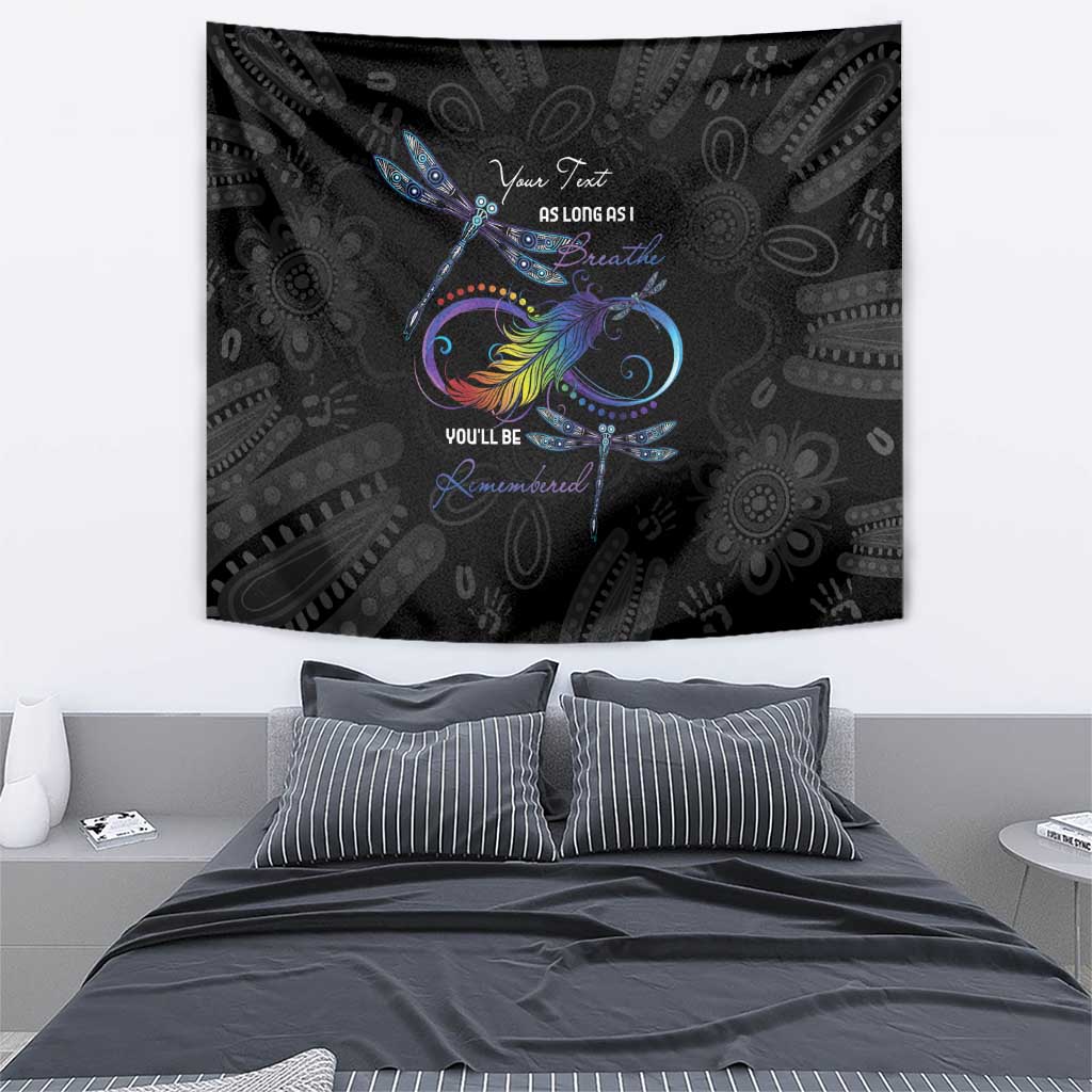 Personalised Australia Indigenous Memorial Tapestry As Long As I Breathe You'll Be Remembered - Vibe Hoodie Shop