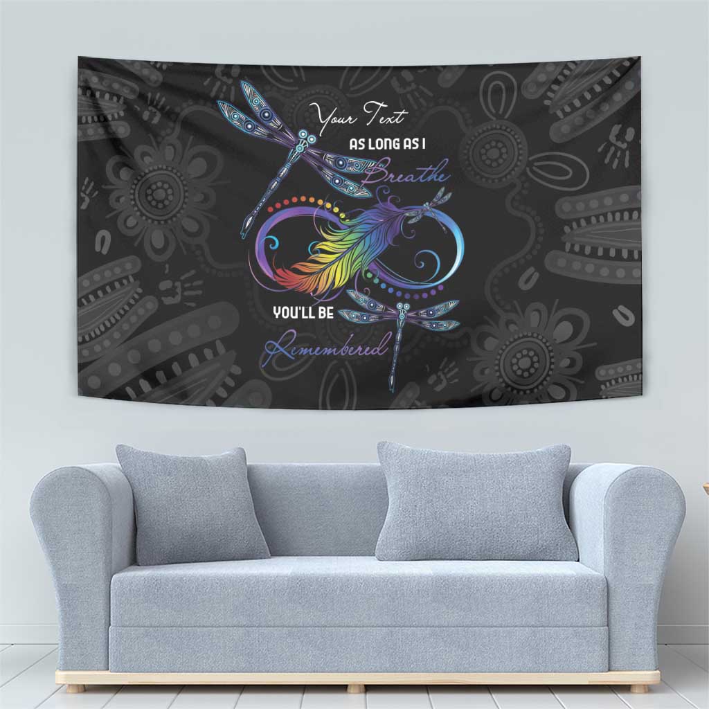 Personalised Australia Indigenous Memorial Tapestry As Long As I Breathe You'll Be Remembered - Vibe Hoodie Shop