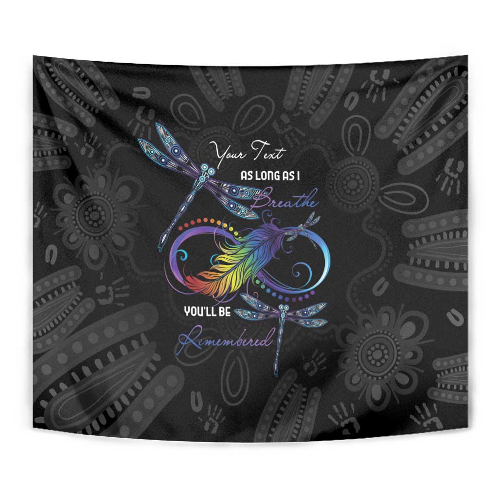 Personalised Australia Indigenous Memorial Tapestry As Long As I Breathe You'll Be Remembered - Vibe Hoodie Shop