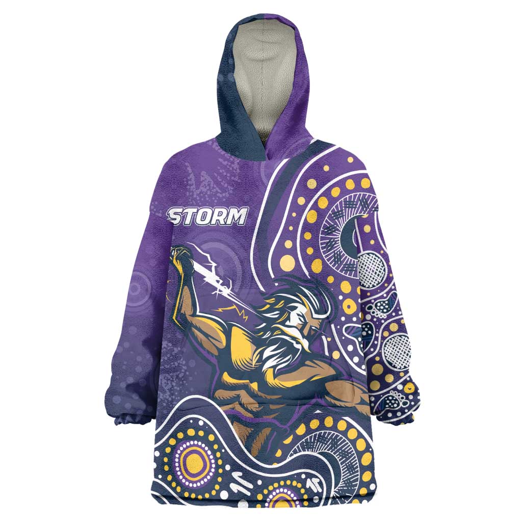 Personalised Storm Rugby Aboriginal Wearable Blanket Hoodie 2024 GO Storms - Vibe Hoodie Shop