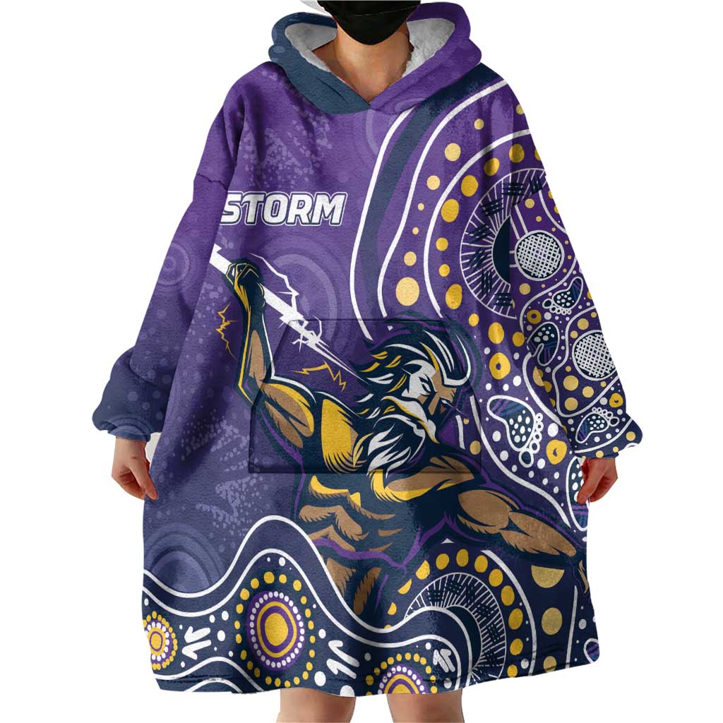 Personalised Storm Rugby Aboriginal Wearable Blanket Hoodie 2024 GO Storms - Vibe Hoodie Shop