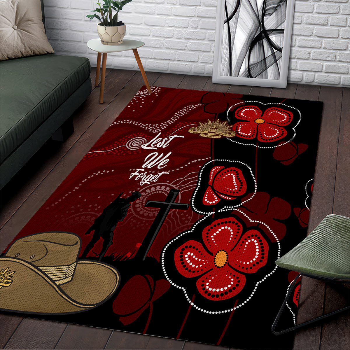 ANZAC Aboriginal Australia Area Rug For the Fallen - Vibe Hoodie Shop