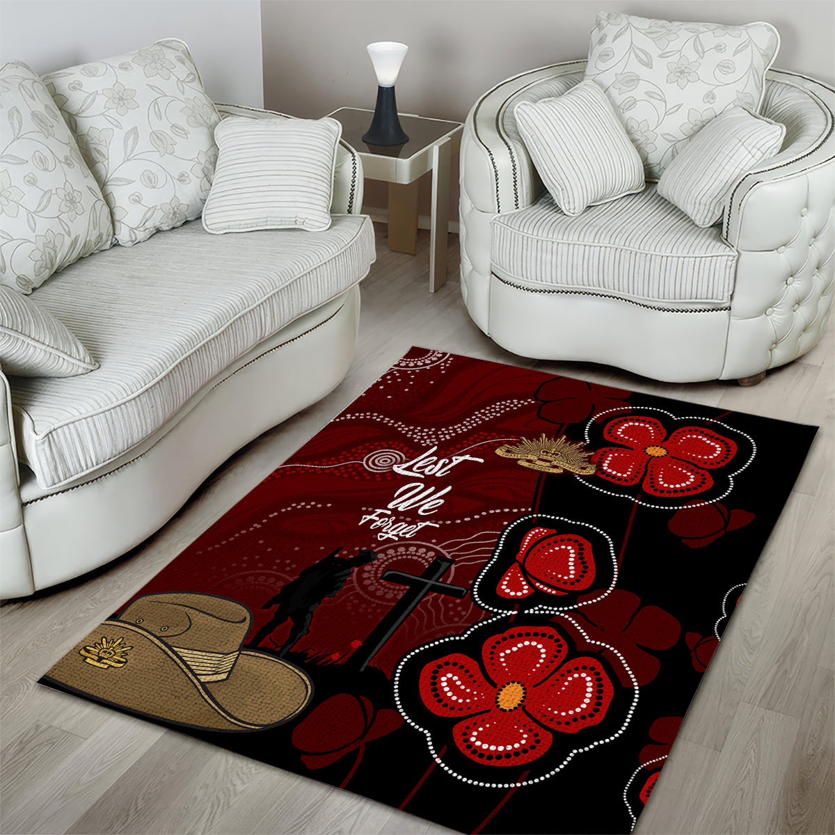 ANZAC Aboriginal Australia Area Rug For the Fallen - Vibe Hoodie Shop