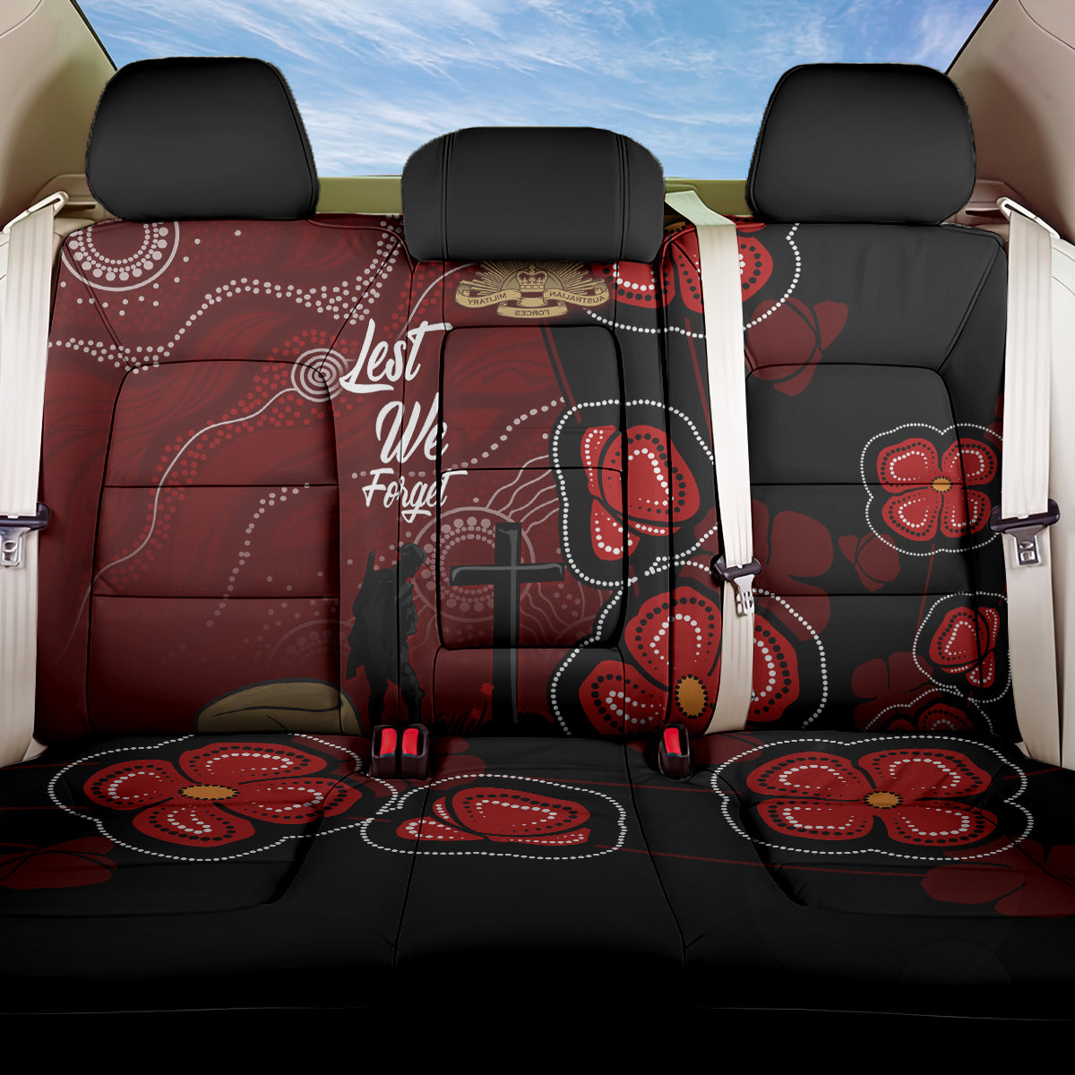 ANZAC Aboriginal Australia Back Car Seat Cover For the Fallen LT7