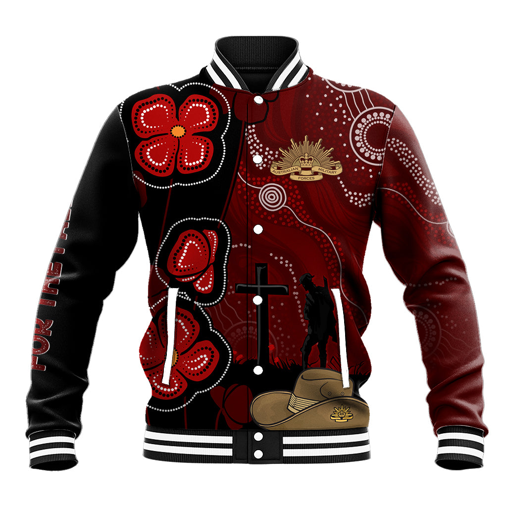 ANZAC Aboriginal Australia Baseball Jacket For the Fallen - Vibe Hoodie Shop