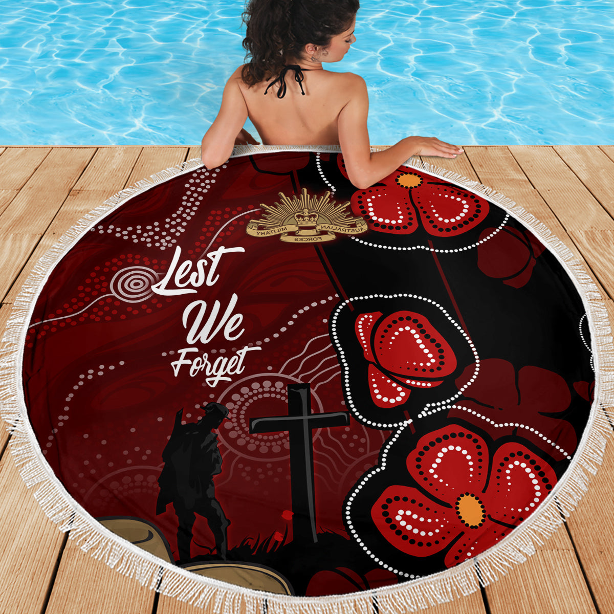 ANZAC Aboriginal Australia Beach Blanket For the Fallen