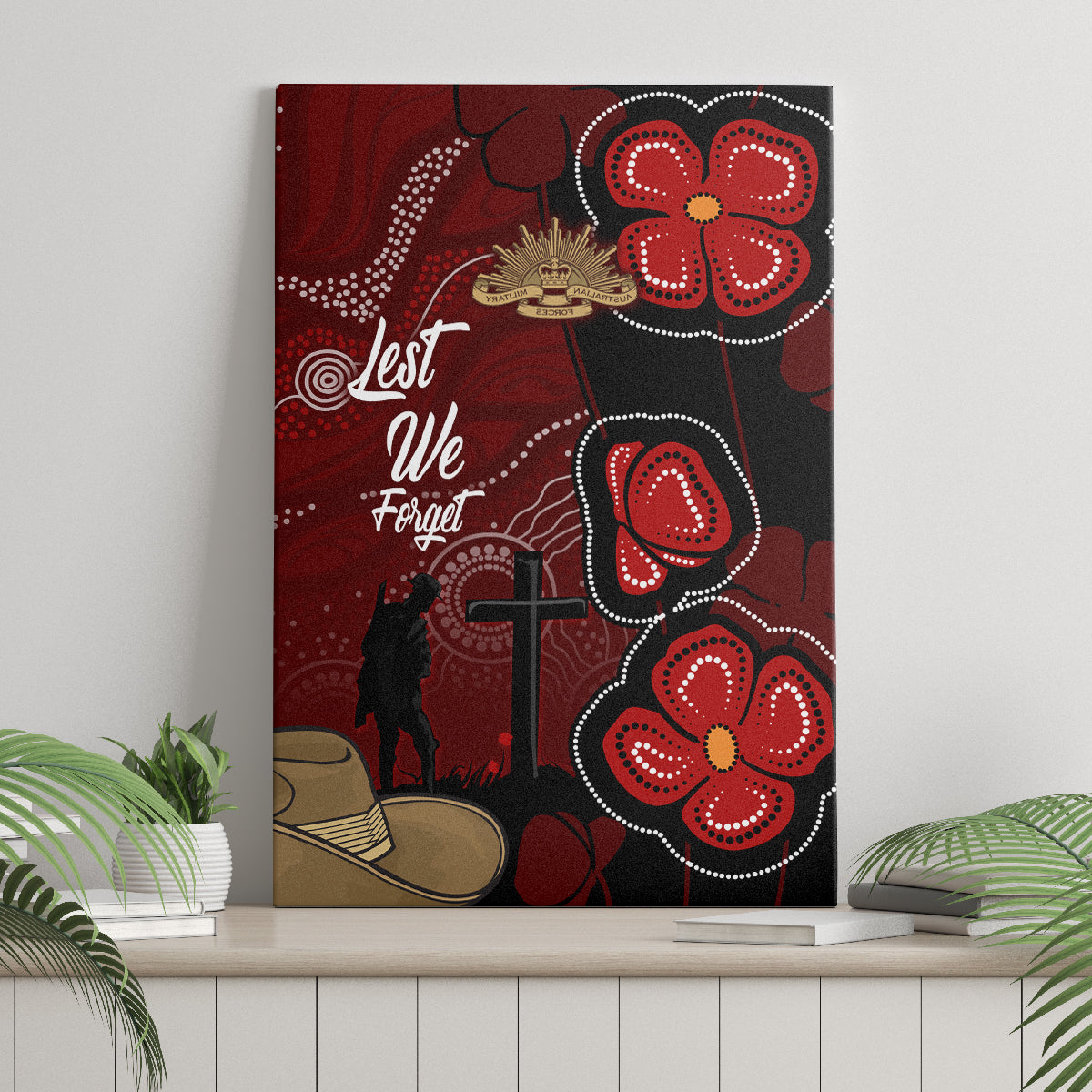 ANZAC Aboriginal Australia Canvas Wall Art For the Fallen