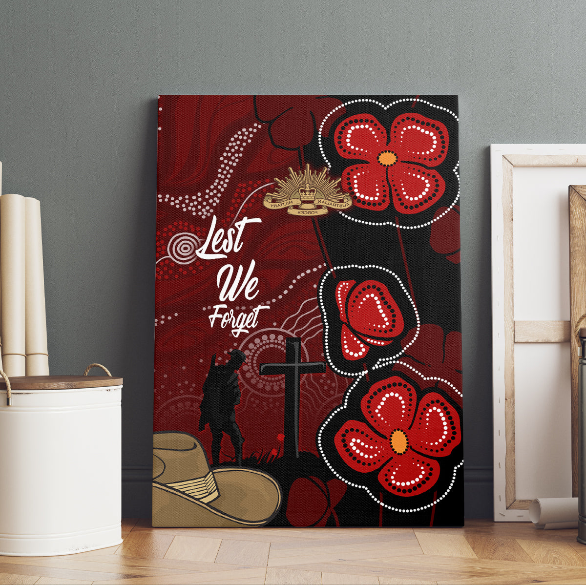 ANZAC Aboriginal Australia Canvas Wall Art For the Fallen