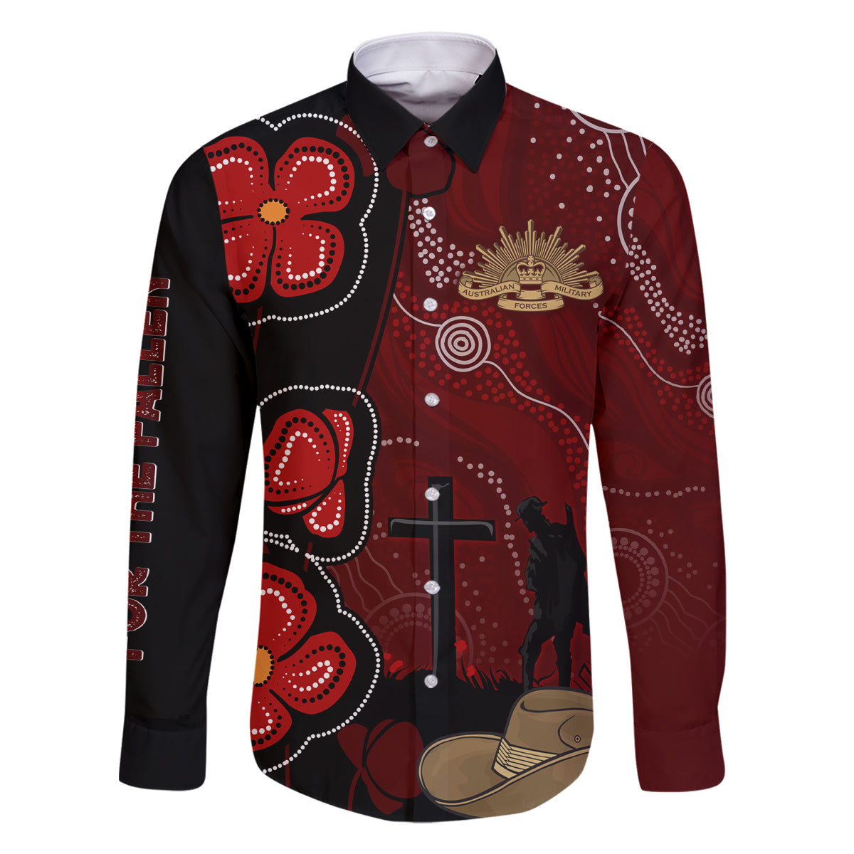 ANZAC Aboriginal Australia Family Matching Long Sleeve Bodycon Dress and Hawaiian Shirt For the Fallen