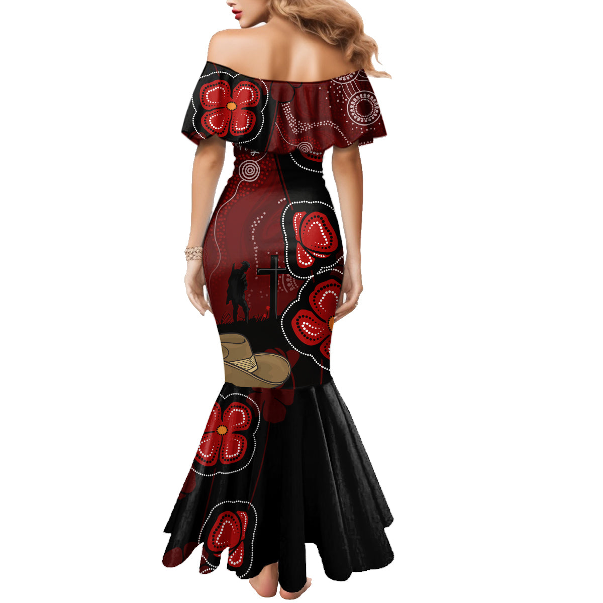 ANZAC Aboriginal Australia Family Matching Mermaid Dress and Hawaiian Shirt For the Fallen