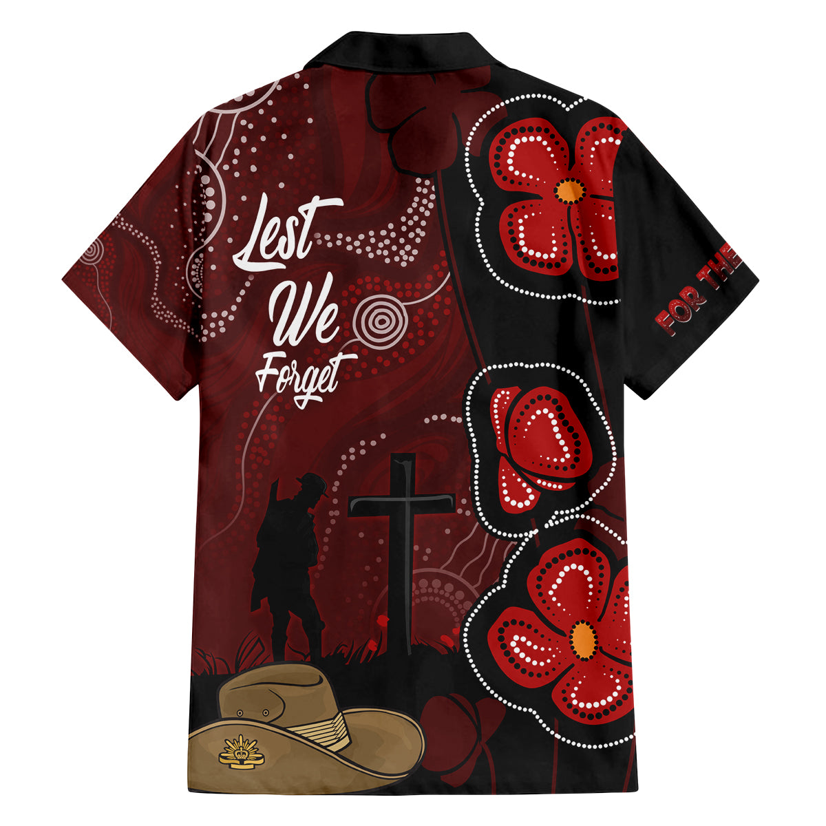 ANZAC Aboriginal Australia Family Matching Off Shoulder Long Sleeve Dress and Hawaiian Shirt For the Fallen