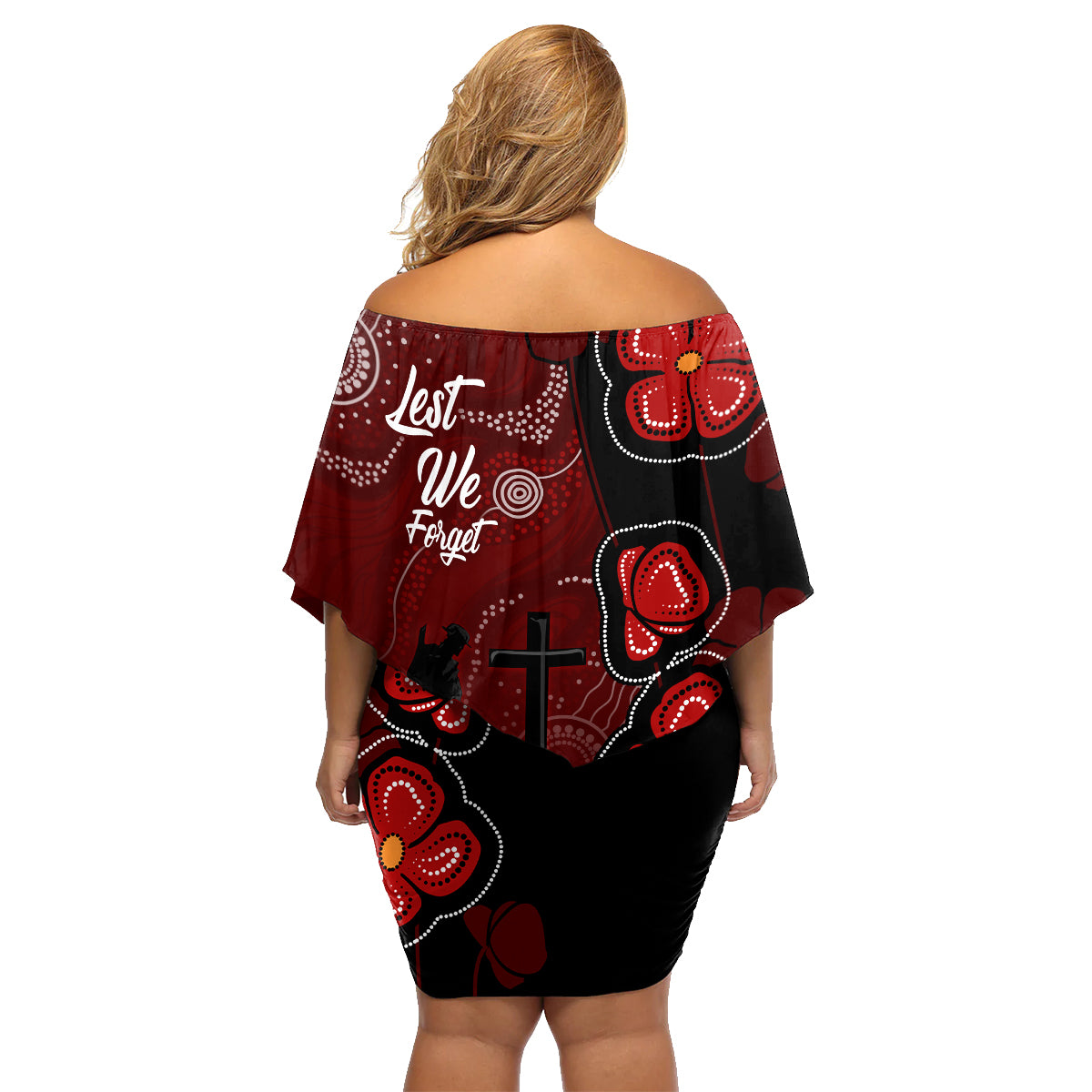 ANZAC Aboriginal Australia Family Matching Off Shoulder Short Dress and Hawaiian Shirt For the Fallen