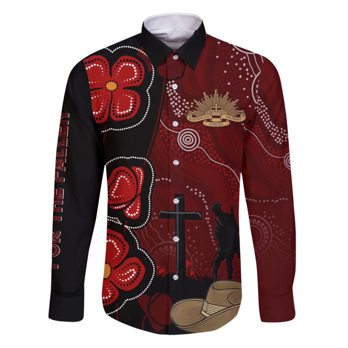 ANZAC Aboriginal Australia Family Matching Puletasi and Hawaiian Shirt For the Fallen