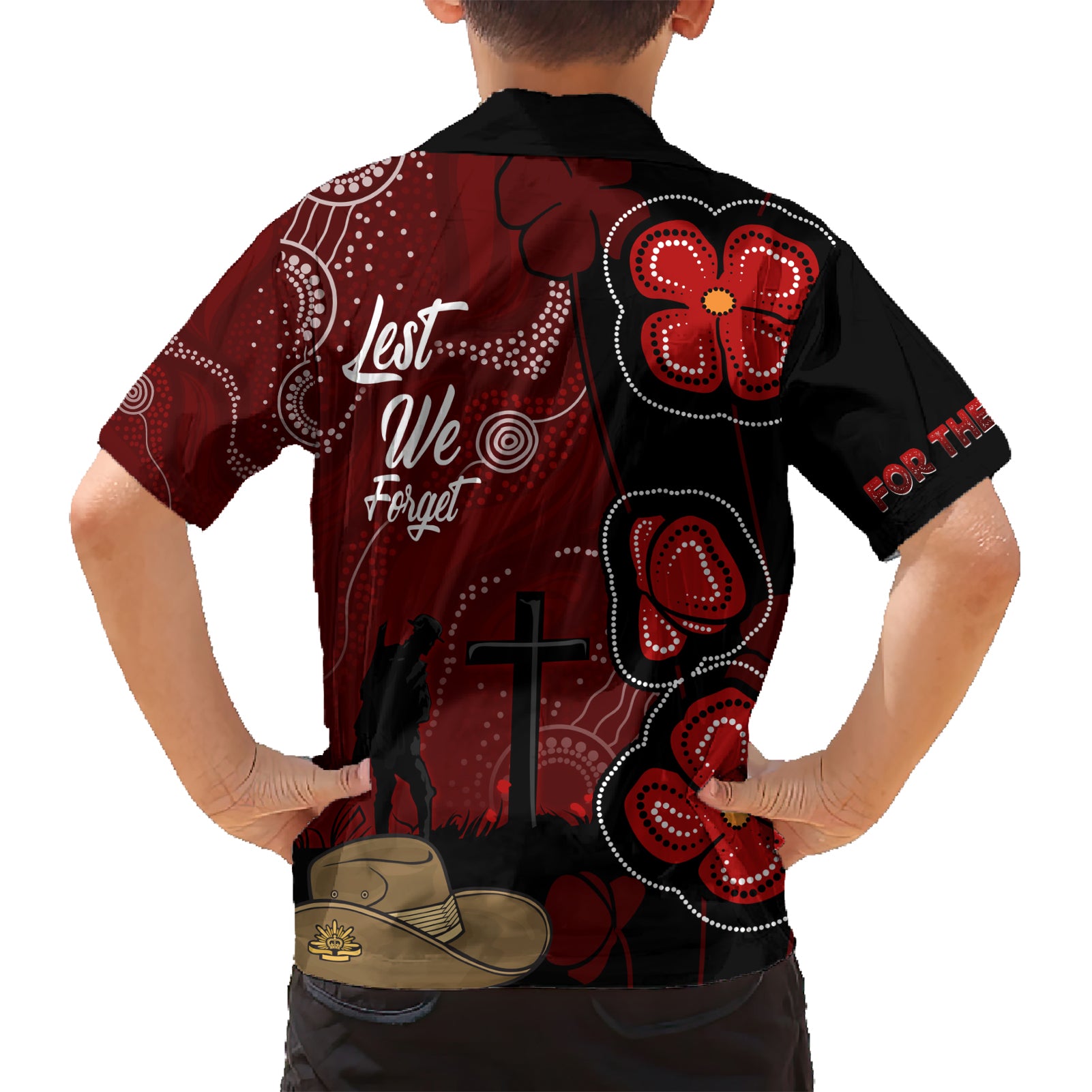 ANZAC Aboriginal Australia Family Matching Short Sleeve Bodycon Dress and Hawaiian Shirt For the Fallen