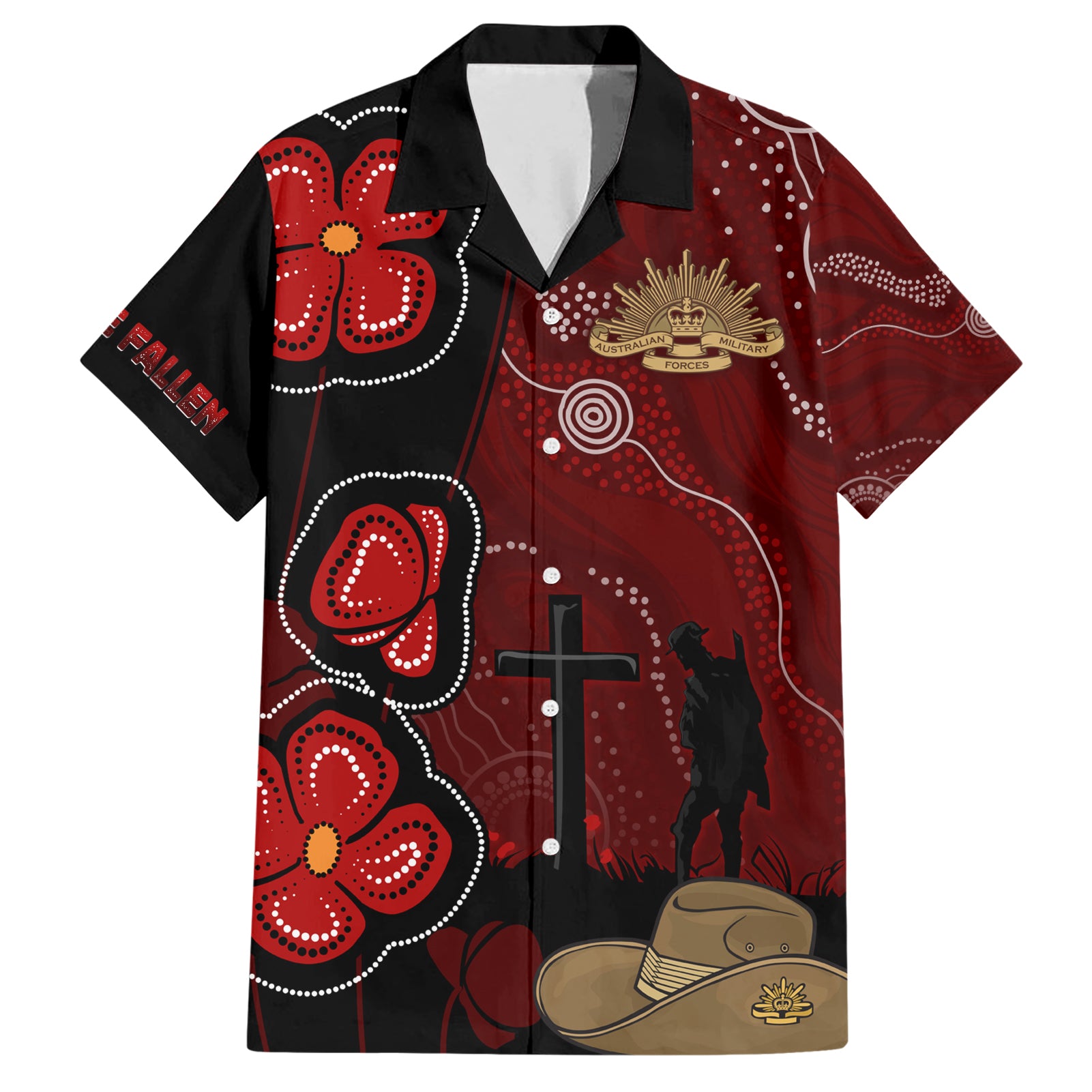ANZAC Aboriginal Australia Family Matching Short Sleeve Bodycon Dress and Hawaiian Shirt For the Fallen