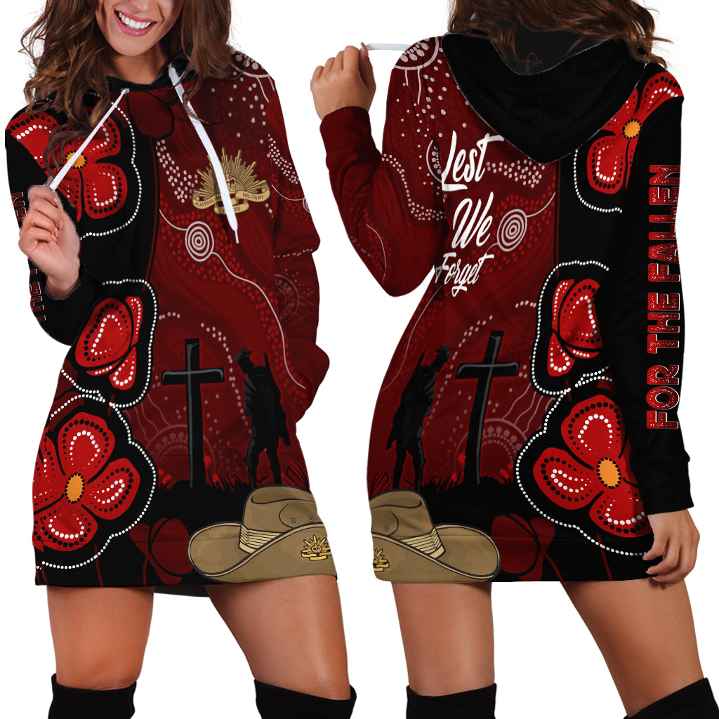 ANZAC Aboriginal Australia Hoodie Dress For the Fallen - Vibe Hoodie Shop
