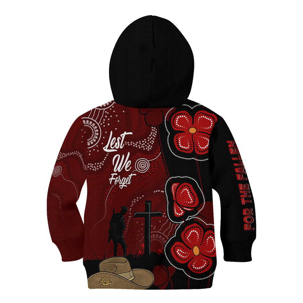 ANZAC Aboriginal Australia Kid Hoodie For the Fallen - Vibe Hoodie Shop