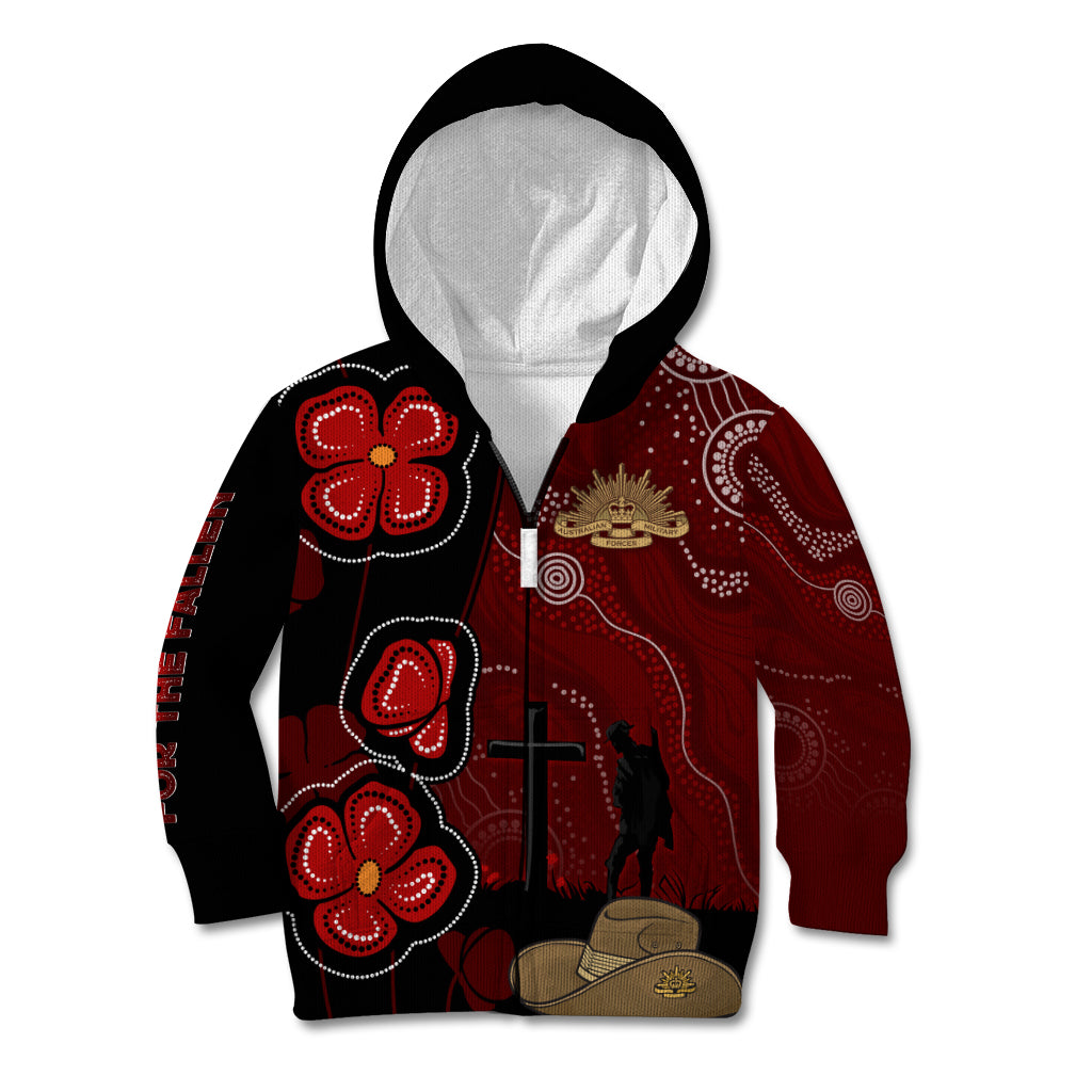 ANZAC Aboriginal Australia Kid Hoodie For the Fallen - Vibe Hoodie Shop